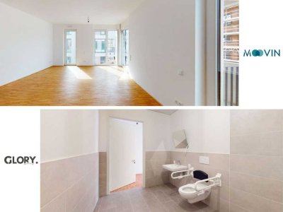 Rollstuhlgerechte 2-Zimmer-Wohnung im Neubauquartier: Inkl. BALKON und EBK