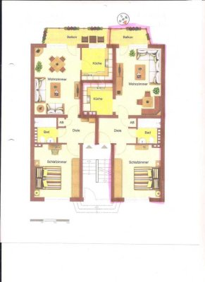 nette 2-Zimmer-Wohnung mit Balkon von privat