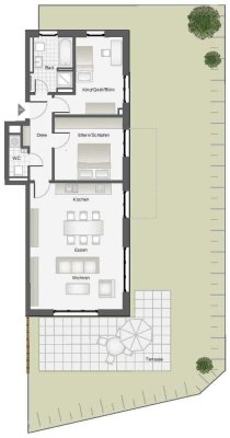 Erstbezug  | 3 ZKB Gartenwohnung in Dießen
