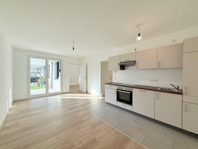 Moderne 2-Zimmer-Wohnung kleinem Garten, Terrasse und Kühlung!