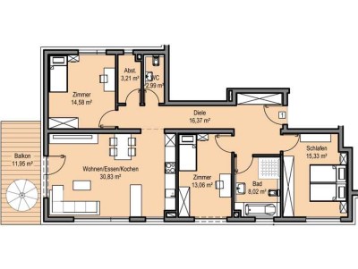 NEUBAU Schöne 4-Zimmer-Wohnung in Gaisbach (W1)