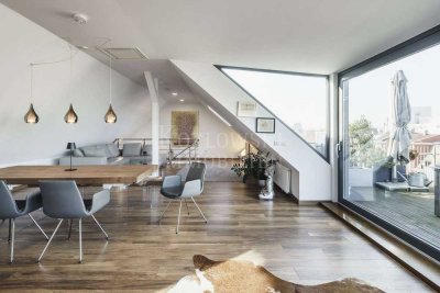 Penthouse-Flair Jungbusch - Stylische Studio-Maisonette mit 25 qm Dachterrasse!⁠