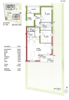 Barrierefreie 2-Zimmer Erdgeschosswohnung mit Garten