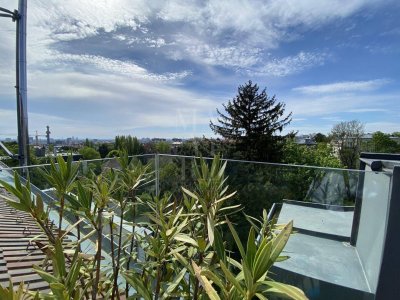Beeindruckende Wohnung im Dachgeschoss eines prächtigen Altbaus mit Terrasse, Balkon und Fernblick ins Grüne
