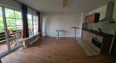 September 2023 renoviertes 1-Zimmer Apartment mit EBK+Balkon und teilmöbliert in Düsseldorf Eller