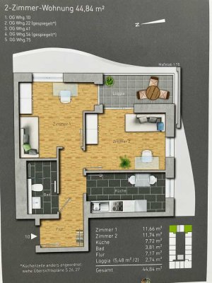 WG-geeignete 2-Zimmer Wohnung mit Balkon im 1. OG in Freiburg-Güterbahnhof Nord