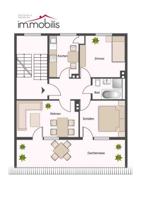 MIT VIEL SCHWUNG HOCH HINAUS - 3 ZI MIT GR. DACHTERRASSE UND AUSBAUBAREM SPITZBODEN