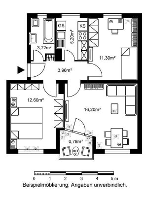 Zentral gelegene 3-Zimmer-Wohnung mit Loggia in der Alten Frankfurter Str.