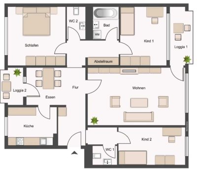 Helle 3,5-Zimmer Wohnung in Darmstadt-Kranichstein