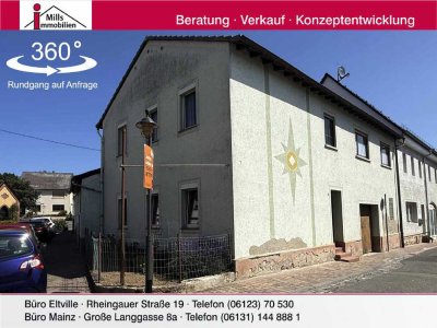 Ehemaliges charmantes Weingut in Hallgarten:
1-2 Familienhaus mit Lagerfläche und großem Inne
