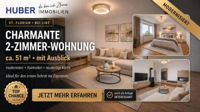 WARUM WEITER MIETE VERBRENNEN, WENN EIGENTUM SO GUT AUSSEHEN KANN? CHARMANTE 2-ZIMMER-WOHNUNG MIT AUSBLICK – IHRE CHANCE IN ST. FLORIAN.