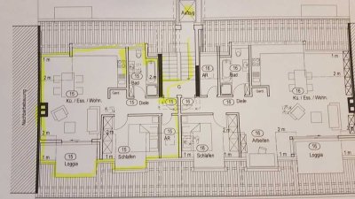 Helle 2-Zimmer Dachgeschosswohnung mit Loggia in Nürnberg-Südstadt