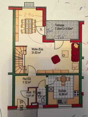 4 ZKB Maisonette-Eigentumswohnung mit großem Garten & Carport in Mannheim-Wallstadt – Haus-im-Haus-C