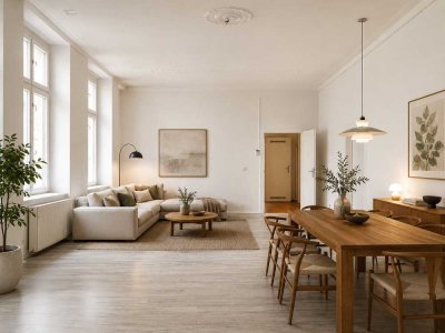 Bezugsfrei - Großzügige helle 3-Zimmer-Altbauwohnung