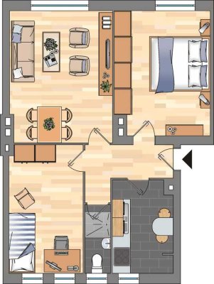 2-Zimmer-Wohnung in Kiel Gaarden-Süd