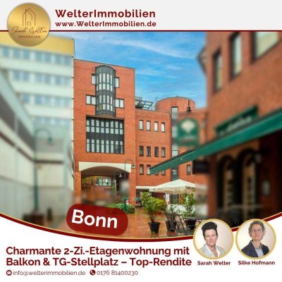 Charmante 2-Zimmer-Etagenwohnung mit Balkon und TG-Stellplatz und Top-Rendite