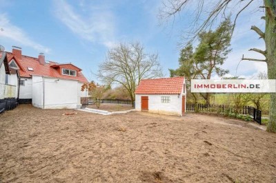 IMMOBERLIN.DE - Frisch sanierte Doppelhaushälfte mit Sonnengarten in ländlicher Wohlfühllage