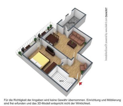 Wunderschöne ruhige 2-Zi-Whg mit 12qm Südbalkon - von privat