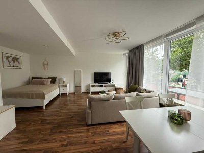 Lichtdurchflutetes möbliertes Appartement nahe Kalkumer Schloss / Kaiserswerther Diakonie
