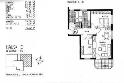 Schöne 3-Zimmer-EG-Wohnung mit Balkon in Oberriexingen