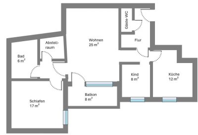 3-Zimmer-Wohnung in der Altstadt