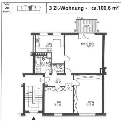3 Zi.-ETW im 3. OG  in KA Nordstadt zu verkaufen