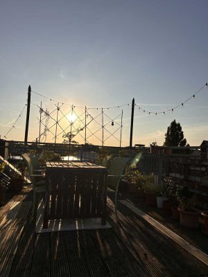 Großzügige 4-Zi.-Maisonette (130 m²) in Schleußig mit SW-Terrasse & offener Wohnküche