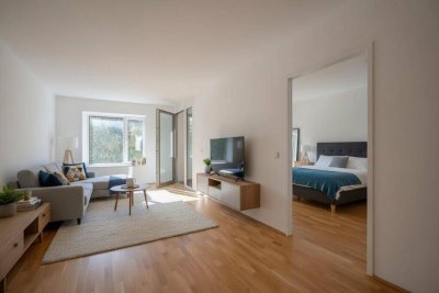 Schöne, gemütliche Neubauwohnung mit Loggia, super Grundriss und Parkblick