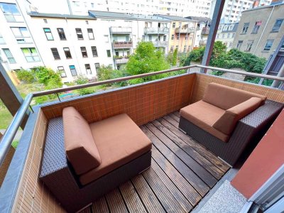 Möbliertes 2-Raum-Apartment in der KTV mit Einbauküche, Duschbad und Balkon...!!!