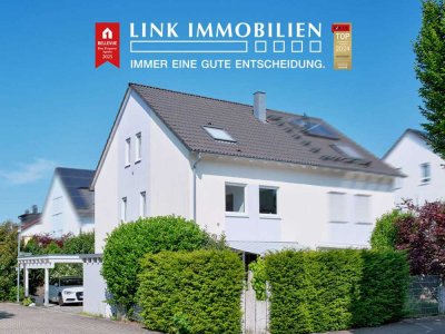 Familienidylle in L-E-Stetten: Moderne Doppelhaushälfte mit Garten in naturnaher Waldrandlage