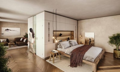 Zentrum Landeck | 2 Zimmer-Wohnung | 32,63 m² | franz. Balkone mit Schiebeläden | 2. OG | Jöchlerhaus (TOP 08)