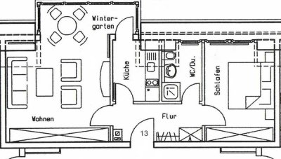 Ansprechende 2-Zimmer-Wohnung mit Einbauküche in Bad