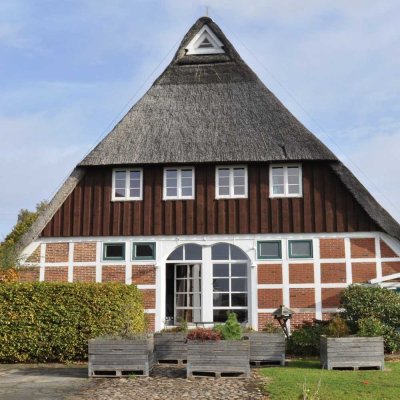 Denkmal-Wohntraum unter Reet: Dach-Atelier mit eigenem Gartenanteil