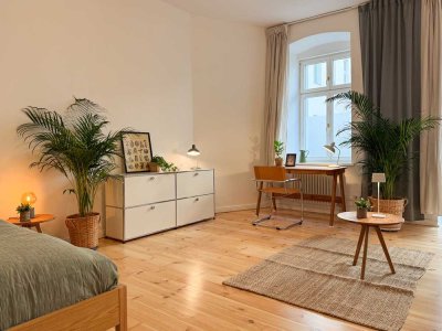 Befristet - Vollmöblierte Altbauwohnung mit hochwertiger Ausstattung/ beste Lage Bergmannkiez