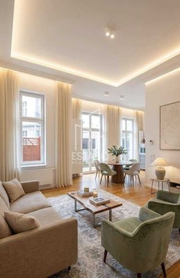 Hochwertig sanierte, helle 2,5-Zimmer-Altbauwohnung mit 62 m², eigener Terrasse & 3,80 m Decken