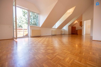 +VOR den Toren WIENS + Helle, gemütliche 3 -Zimmer + mit 36 m² Wohnküche und 7,8 m² Balkon + grüner Innenhof, hell, ruhig, 1. OG, Dachgeschoss+