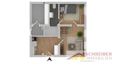 Kleine, ruhige, gemütliche Erdgeschosswohnung mit EBK in Bad Laasphe zu vermieten