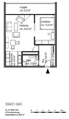 2-Zimmer-Wohnung mit Balkon