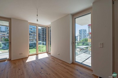 Westseitige 2-Zimmer-Gartenwohnung mit Terrasse | URBAN DAHEIM | BAUFELD 13