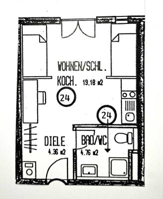 Vermietete 1-Zimmer-Whg. in Freiburg-Unterwiehre zu verkaufen