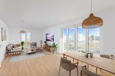 Lichtdurchflutete 3-Zimmer Neubauwohnung mit großem Balkon inkl. Tiefgaragenstellplatz