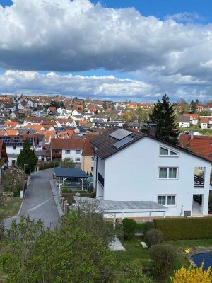 Blick über die Dächer Pfaffenhofens, bezahlbares solides Wohnen