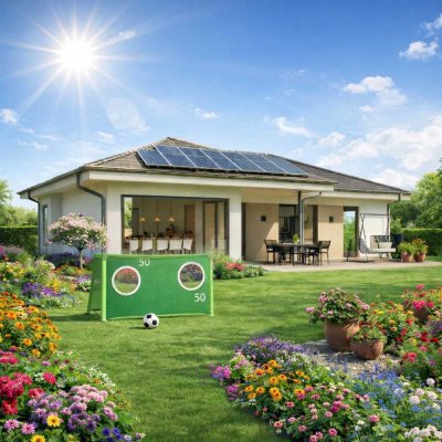 110 m² moderner KfW-40 Bungalow mit QNG-Zertifikat & PV-Anlage - nachhaltig sparen! Leben