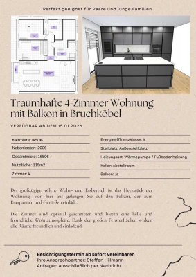 Attraktive 4-Zimmer Dachgeschosswohnung mit Balkon in Bruchköbel