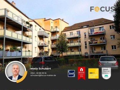 Wahren - 3-Raum-Kleinfamilienwohnung mit sehr großem Balkon und Stellplatzoption am Auenwald