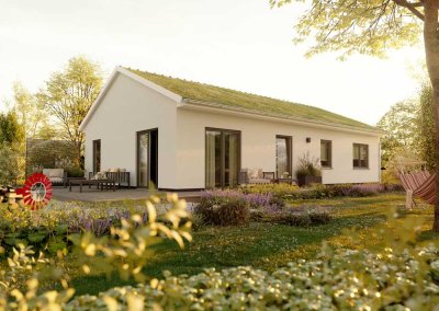 Bungalow mit Gründach.