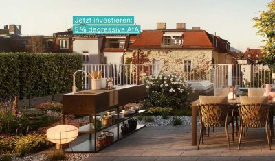 Dachterrassen-Living in VINZENT / Neuhausen: Stil, Wohnkomfort und 113 m² persönlicher Dachgarten