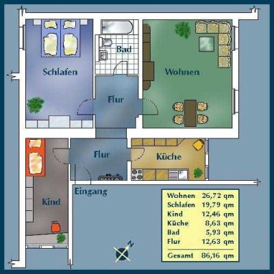 3-Zimmer-Wohnung mit viel Platz für Ihre Familie