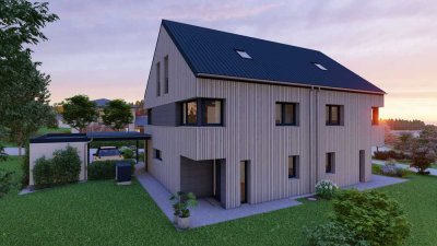 Moderne Doppelhaushälfte in nachhaltiger Holzmassivbauweise ++QNG Standard++