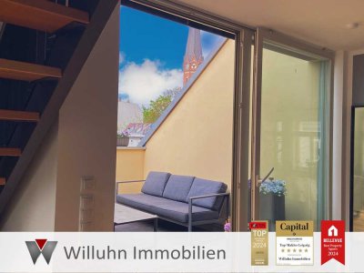 Helle Wohnung mit Galerie in Plagwitz | Fußbodenheizung | Dachterrasse | Stellplatz
